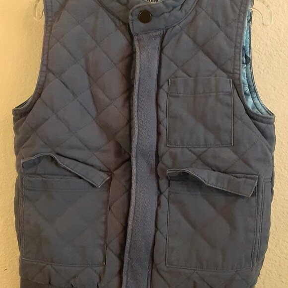 Boys Size 5 OshKosh Blue Fully Lined Zipper Closure Fall Winter School Vest - Picture 2 of 4